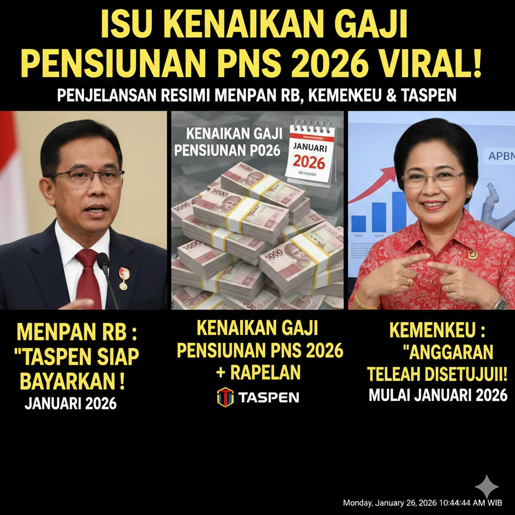 Isu Kenaikan Gaji Pensiunan PNS 2026 dan Rapelan dari Taspen Viral.