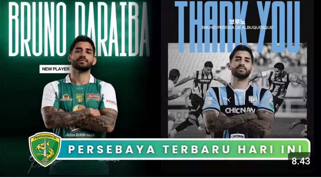 Persebaya Surabaya memanaskan bursa transfer. Bruno Paraiba resmi tinggalkan klub Korea, Jefferson Silva ikut masuk radar.