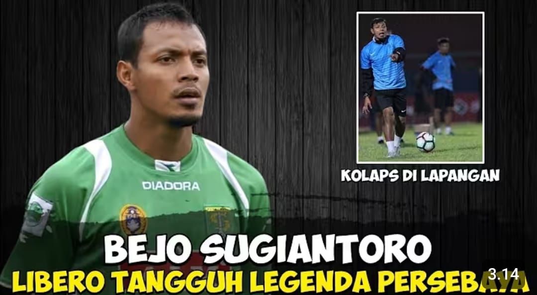 Legenda Persebaya Bejo Sugiantoro meninggal dunia di usia 47 tahun usai kolaps di lapangan. Bek loyal Bajul Ijo dikenang selamanya