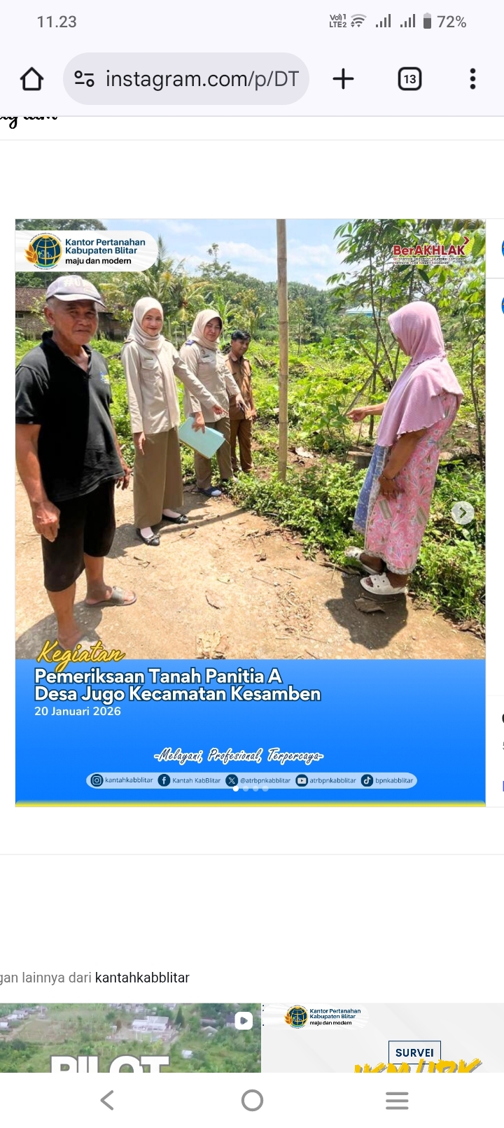 Pemeriksaan Tanah Desa Jugo Kesamben, Kantor Pertanahan Blitar Pastikan Keabsahan Data