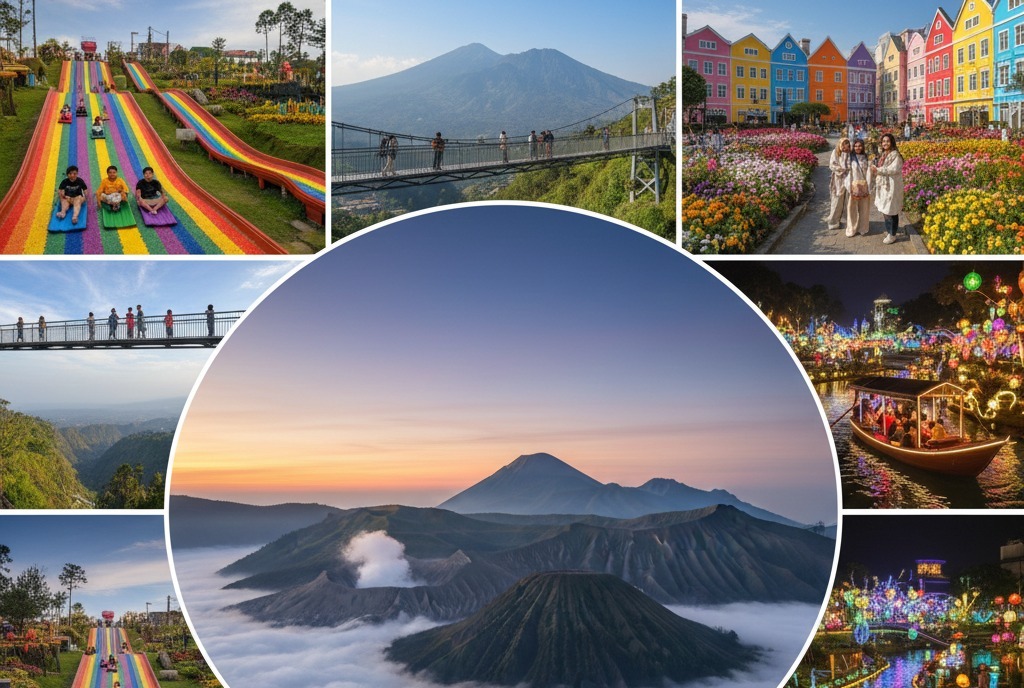 Cek 16 tempat wisata Malang terbaru 2026 yang lagi hits! Dari Malang Skyland hingga Umbulan Tanaka ala Jepang. Pilihan tepat buat liburan keluarga!