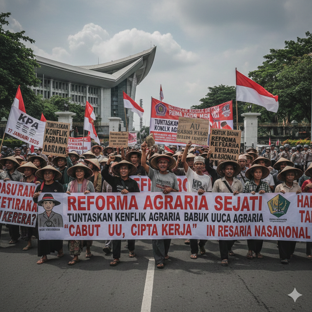 Hari Tani Nasional Diwarnai Aksi Besar Petani di DPR dan Istana, Desak Prabowo Bentuk Badan Reforma Agraria Nasional
