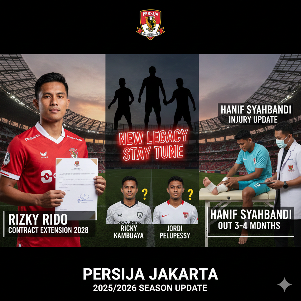Persija Jakarta Era Baru Dimulai: Rizky Rido Dikontrak hingga 2028, Hanif Syahbandi Operasi, Sinyal Mega Transfer Ricky Kambuaya Menguat