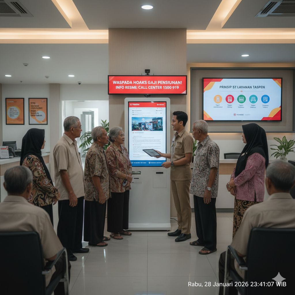 Isu kenaikan gaji pensiunan PNS 2026 setara hakim 200% viral. PT Taspen tegaskan belum ada keputusan resmi pemerintah & minta warga waspada hoaks.