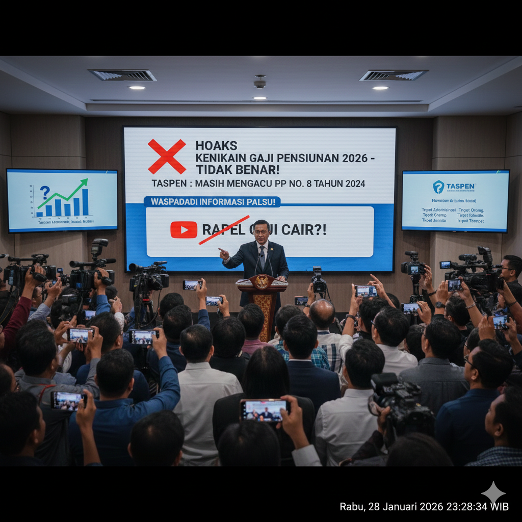 PT TASPEN klarifikasi isu viral kenaikan gaji pensiunan PNS 2026. Belum ada keputusan resmi pemerintah soal kenaikan dan rapel gaji tahun ini.