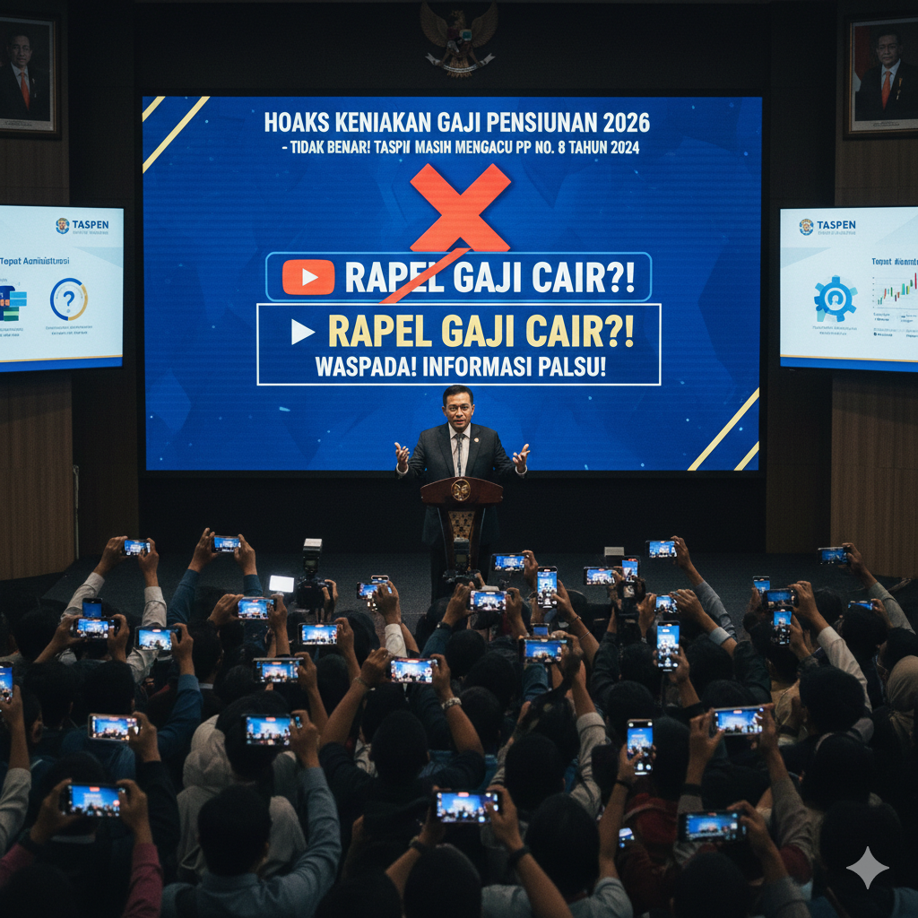 Isu kenaikan gaji pensiunan PNS 2026 cair 30 Januari dipastikan hoaks. Simak fakta resmi PT Taspen soal aturan rapel dan jadwal gaji terbaru.