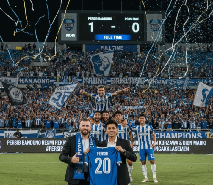 Persib Bandung resmi rekrut dua pemain baru Livin Kurzawa dan Dion Mark usai menang atas PSBS Biak di pekan ke-18 BRI Super League.