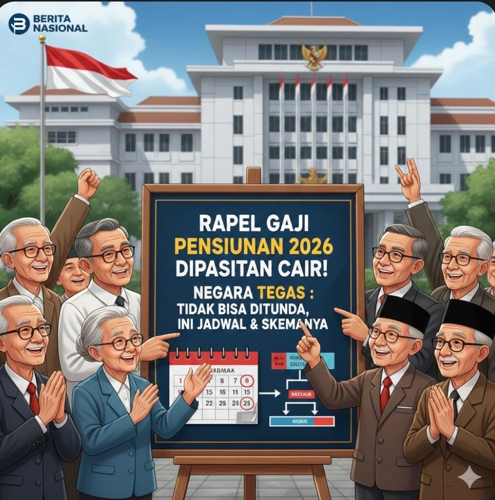 Isu rapel gaji pensiunan 2026 viral di WhatsApp. TASPEN Kediri menegaskan belum ada keputusan resmi pemerintah soal rapelan pensiun.