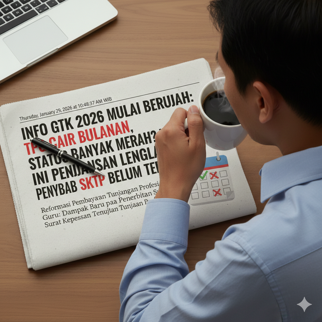 Info GTK 2026 Mulai Berubah: TPG Cair Bulanan, Status Banyak Merah? Ini Penjelasan Lengkap Penyebab SKTP Belum Terbit
