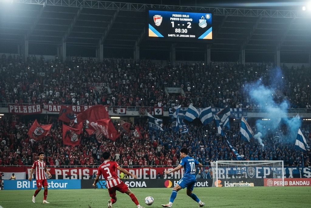 Simak Prediksi Persis Solo vs Persib Bandung pekan ke-19 BRI Super League! Ramalan kartu tunjukkan kemenangan tipis bagi Maung Bandung. Klik di sini!