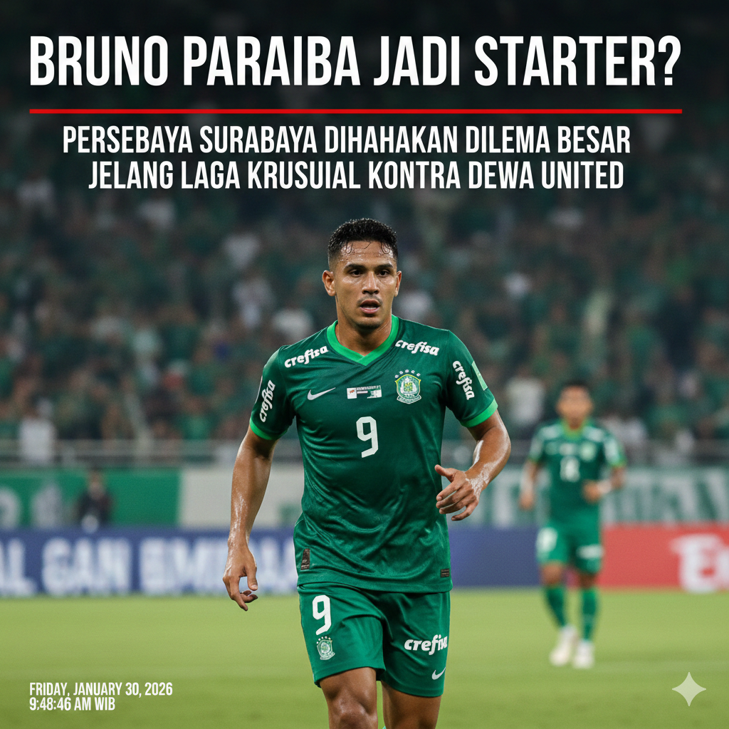 Bruno Paraiba Jadi Starter? Persebaya Surabaya Dihadapkan Dilema Besar Jelang Laga Krusial Kontra Dewa United