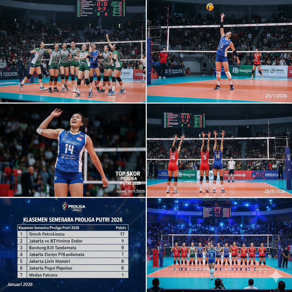 Hasil Proliga Putri 2026 Terbaru: Gresik Petrokimia Melesat di Puncak Klasemen, Top Skor Memanas Jelang Jadwal Pekan Ini