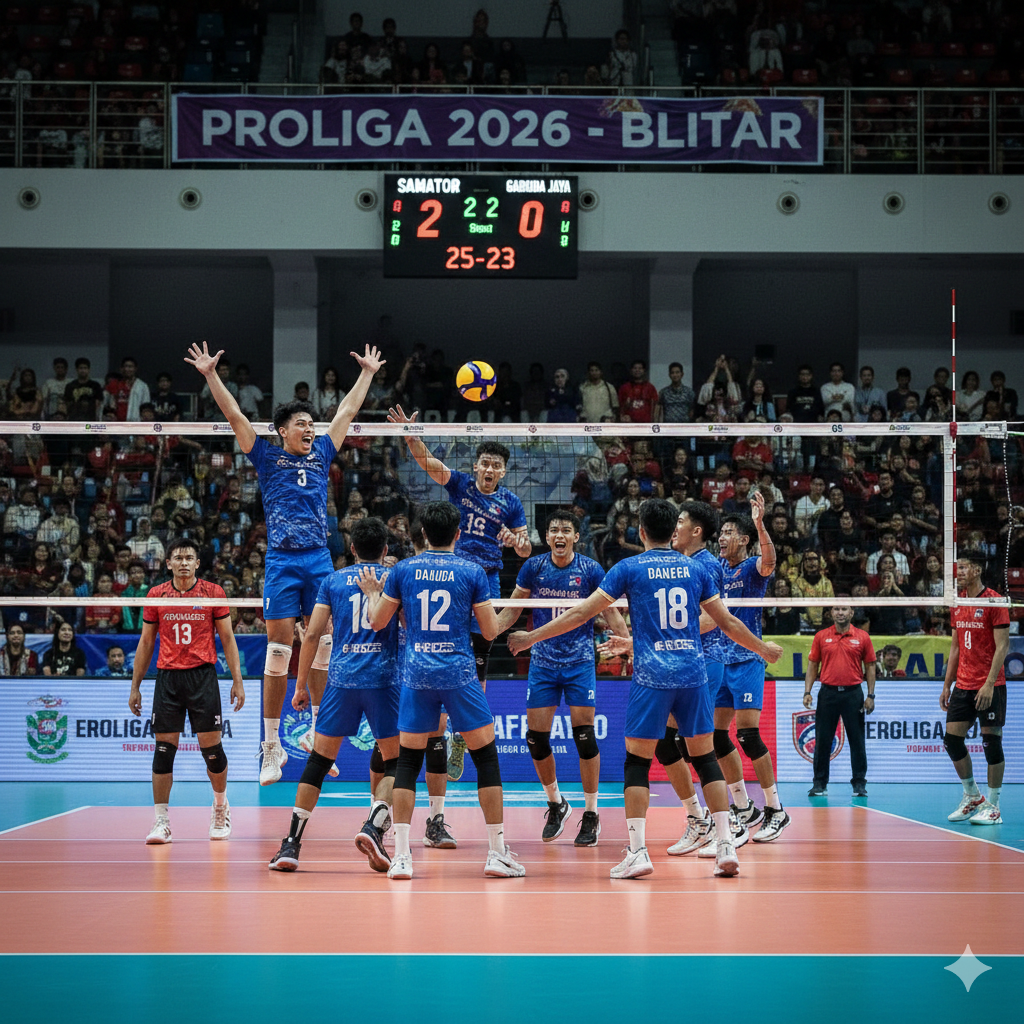 Samator Bungkam Garuda Jaya 2-0 di Proliga, Aksi Dauda dan Rama Jadi Pembeda Kemenangan Meyakinkan