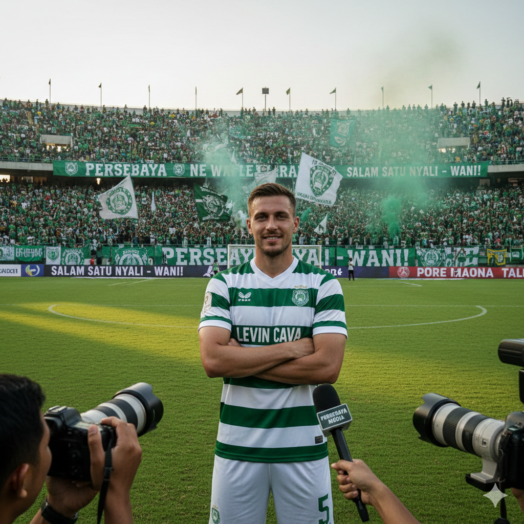 Levin Cava resmi gabung Persebaya. Eks bek Eropa ini janji totalitas, siap main di dua posisi, dan targetkan juara Liga Indonesia.