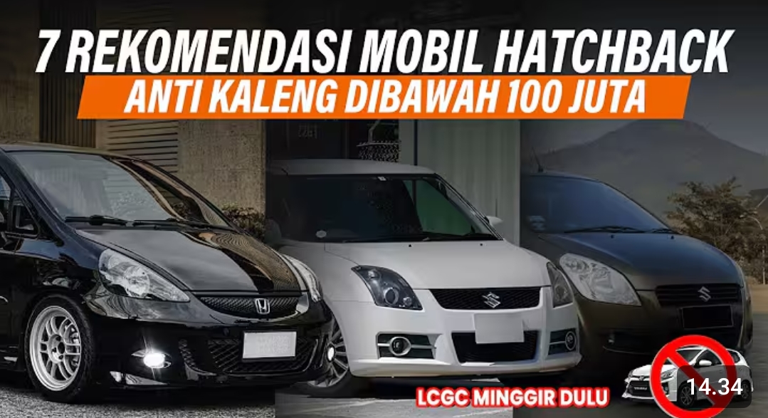 Rekomendasi mobil hatchback bekas di bawah Rp100 juta yang irit, nyaman, dan cocok untuk harian di kota besar. Banyak pilihan menarik!