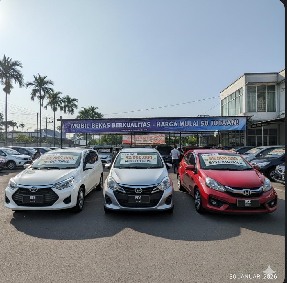 Mobil bekas murah Jakarta awal 2026, Rafasia Autocar jual Datsun Rp55 juta hingga Alphard facelift, nego terbuka dan unit siap pakai.