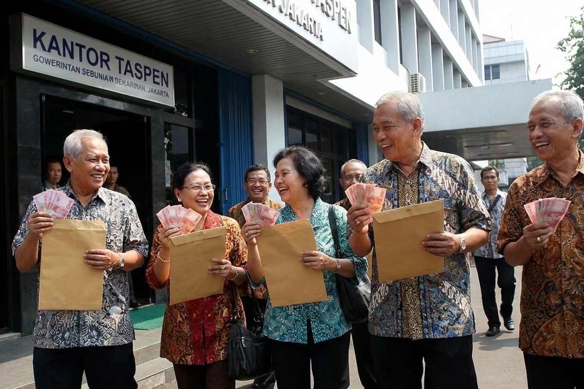 Viral kenaikan gaji pensiunan Rp13&ndash;18 juta Februari 2026, TASPEN Kediri tegaskan belum ada keputusan resmi rapel pensiun.