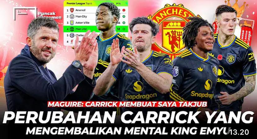 Manchester United bangkit di Premier League bersama Michael Carrick, Patrick Dorgu bersinar, Arsenal tumbang, dan MU kembali dominan.