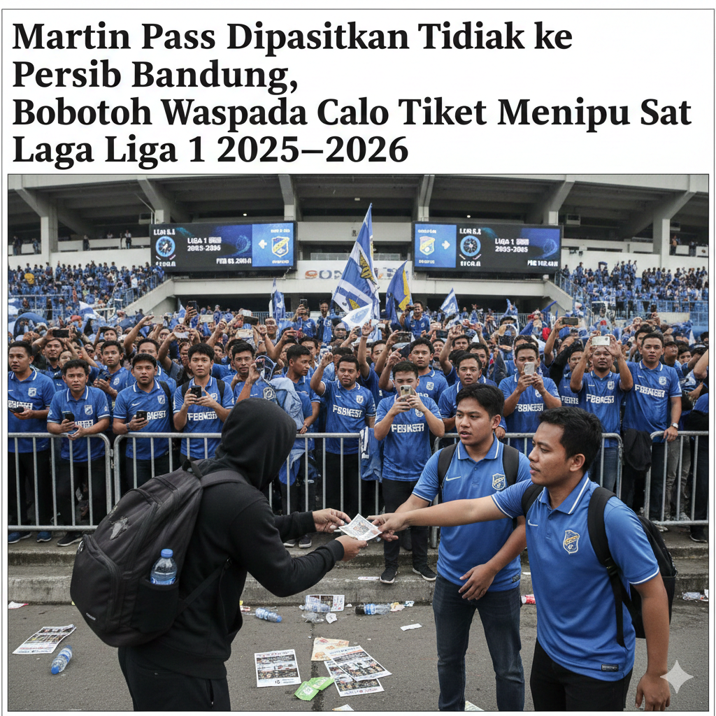 Martin Pass Dipastikan Tidak ke Persib Bandung, Bobotoh Waspada Calo Tiket Menipu Saat Laga Liga 1 2025&ndash;2026