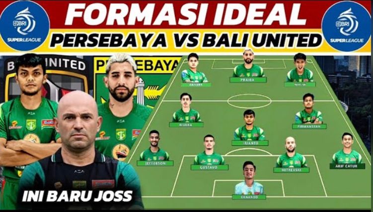 Persebaya Surabaya vs Bali United di pekan ke-20 BRI Super League 2025-2026. Formasi, jadwal, rekor, dan prediksi lengkap.