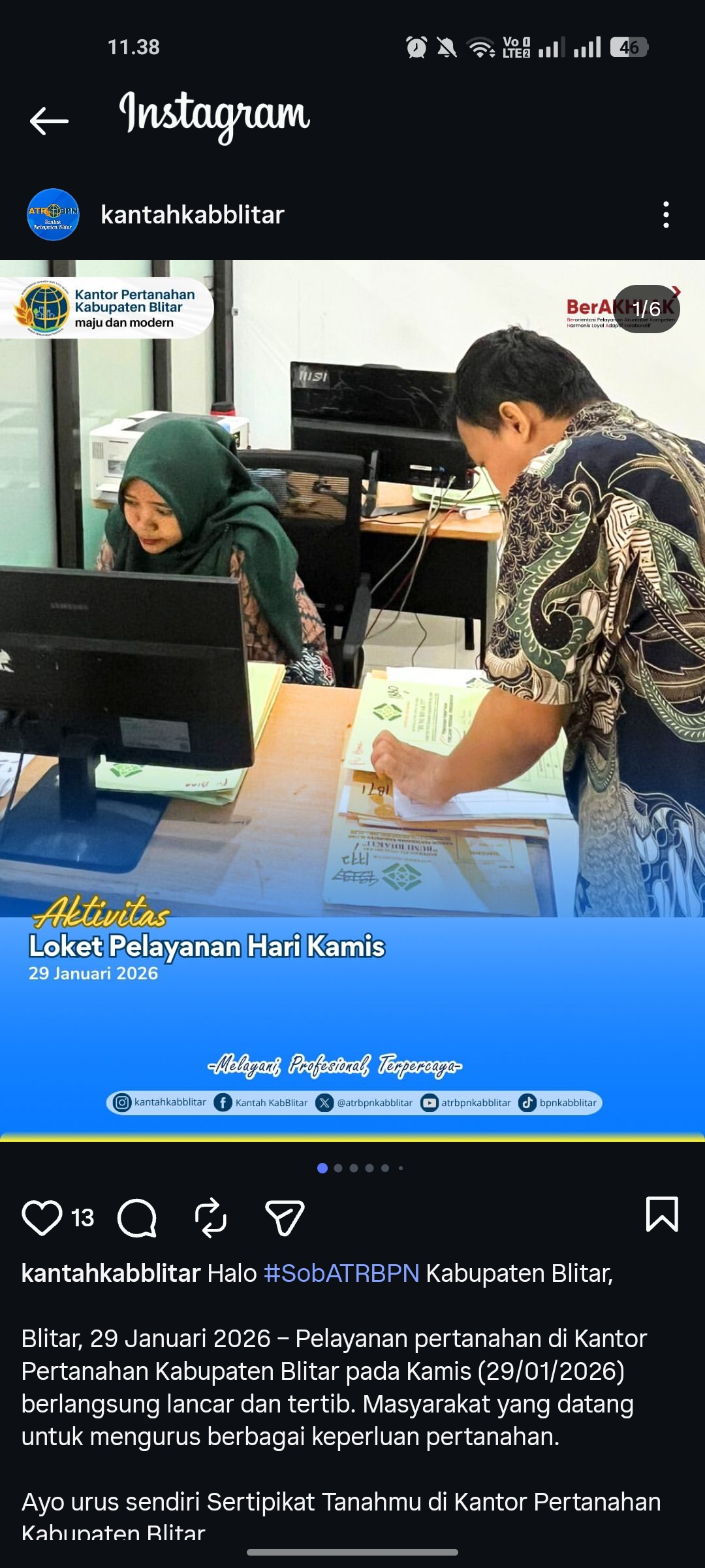 Pelayanan Pertanahan Kabupaten Blitar Berjalan Lancar dan Tertib, Warga Diimbau Urus Sertipikat Sendiri
