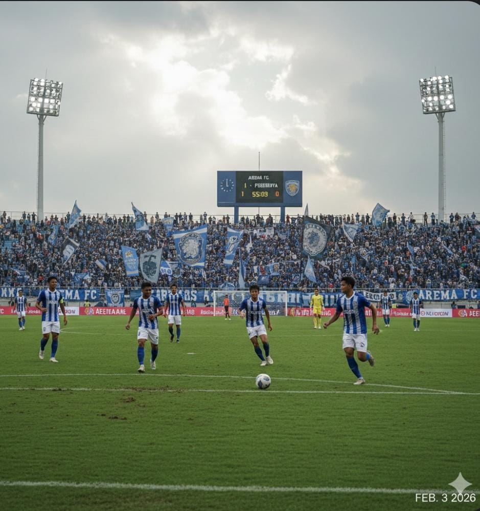 Arema FC vs Persijap Jepara berakhir dramatis. Gol Hansamu menit ke-37 membawa Singo Edan menang 1-0 di Stadion Kanjuruhan.
