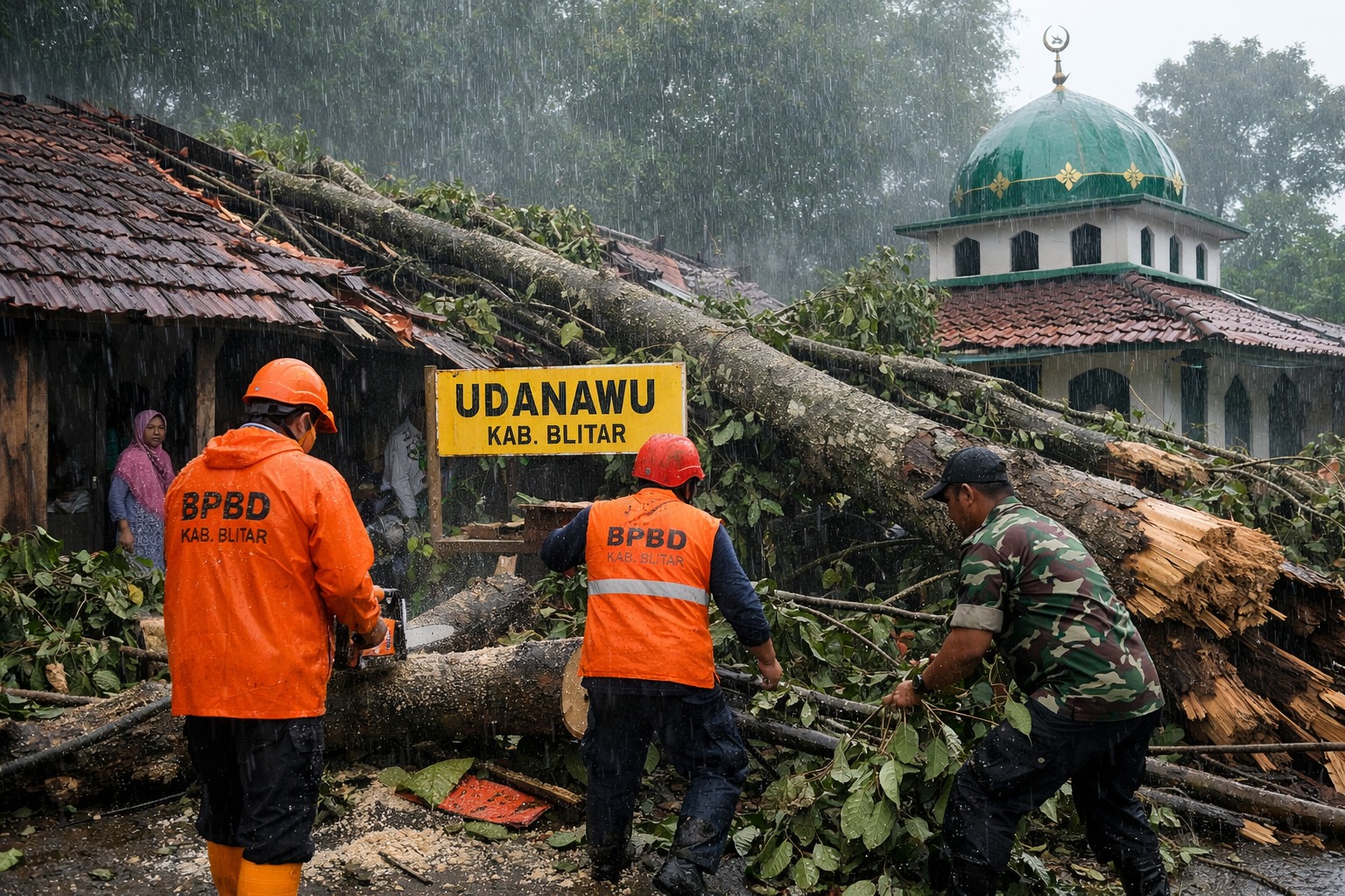 ILUSTRASI Potensi Bencana Hidrometeorologi di Blitar.