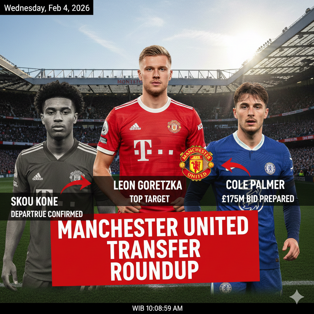Manchester United Bergerak di Bursa Transfer: Lepas Skou Kone, Bidik Leon Goretzka dan Siap Tebus Palmer Rp3,4 Triliun