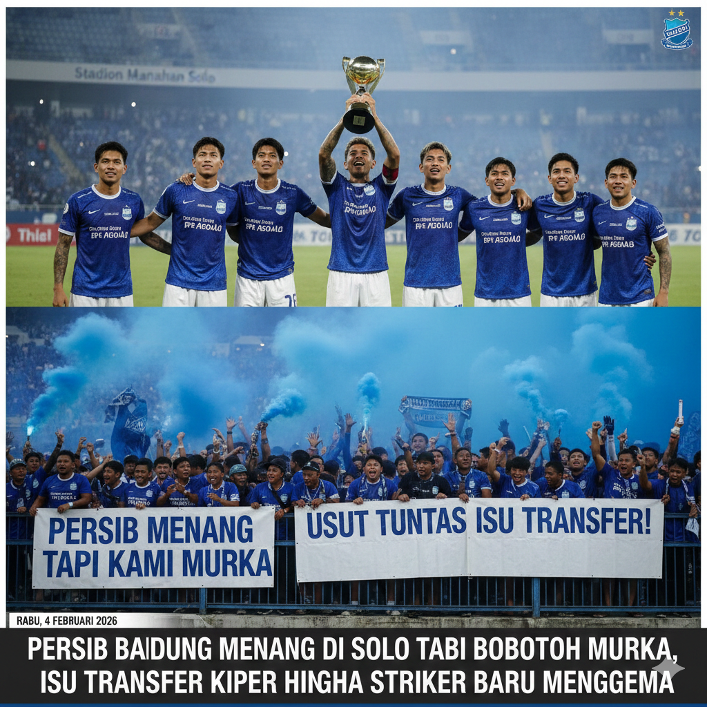 Persib Bandung Menang di Solo tapi Bobotoh Murka, Isu Transfer Kiper hingga Striker Baru Menggema