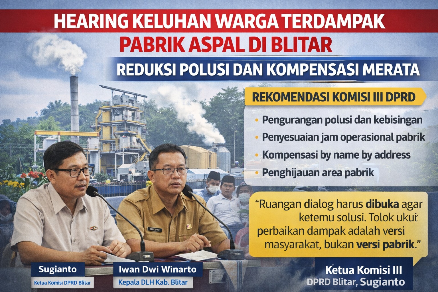 DPRD Desak Pabrik Aspal Kurangi Dampak Lingkungan
