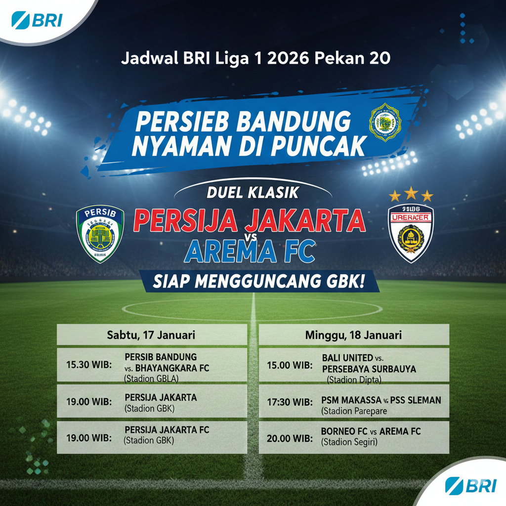 Jadwal BRI Liga 1 2026 Pekan 20.