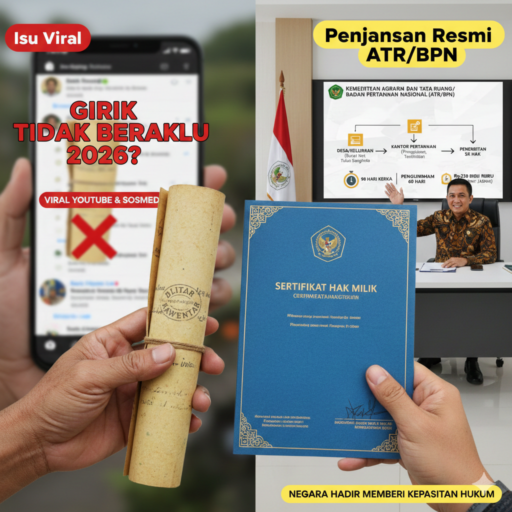 Girik Disebut Tak Berlaku Mulai Februari 2026, Benarkah Tanah Bisa Hangus? Ini Penjelasan Resmi ATR/BPN