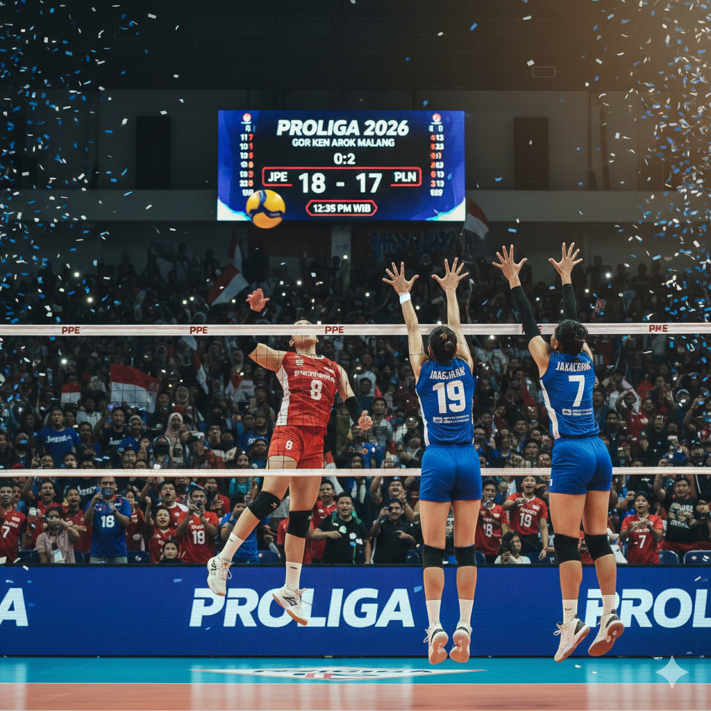 Update Jadwal Proliga 2026 seri Malang! Duel Jakarta Lavani vs Bhayangkara & aksi Megawati Hangestri kejar top skor. Live Moji TV