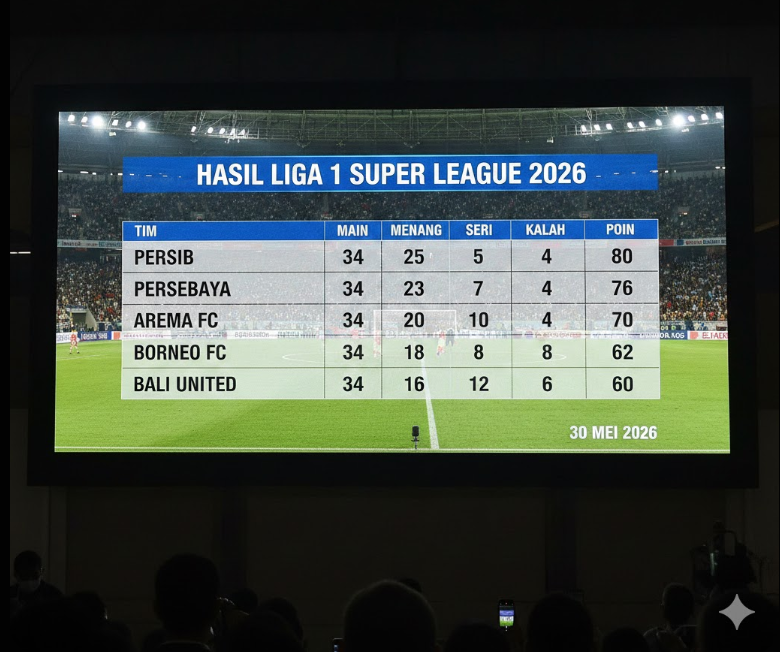 Update Hasil Liga 1 Super League 2026
