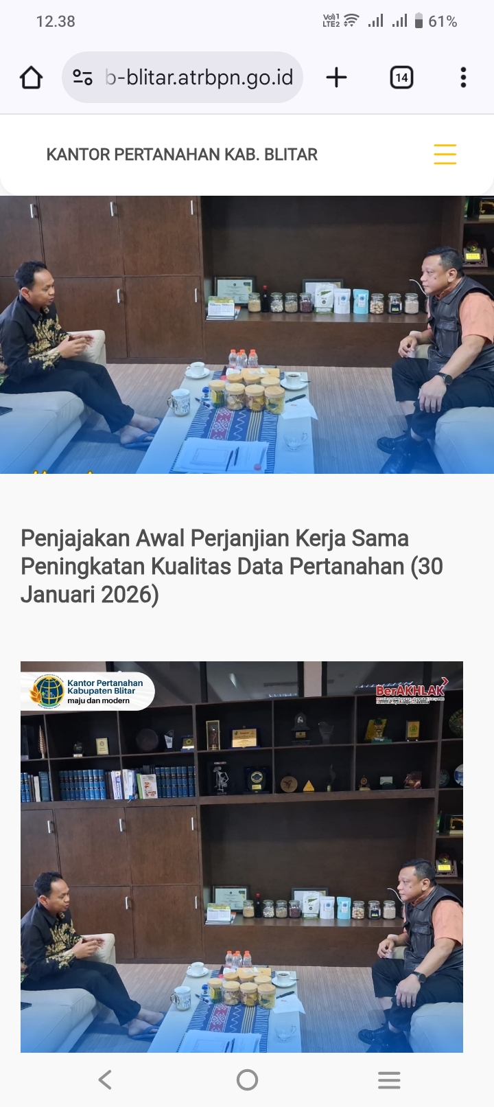 Penjajakan Kerja Sama Kantor Pertanahan Kabupaten Blitar dan Fakultas Pertanian UB untuk Data K4