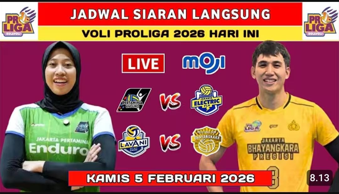 Jadwal Proliga 2026 pekan kedua putaran kedua menghadirkan duel LavAni vs Bhayangkara dan Pertamina Enduro vs Elektrik PLN.