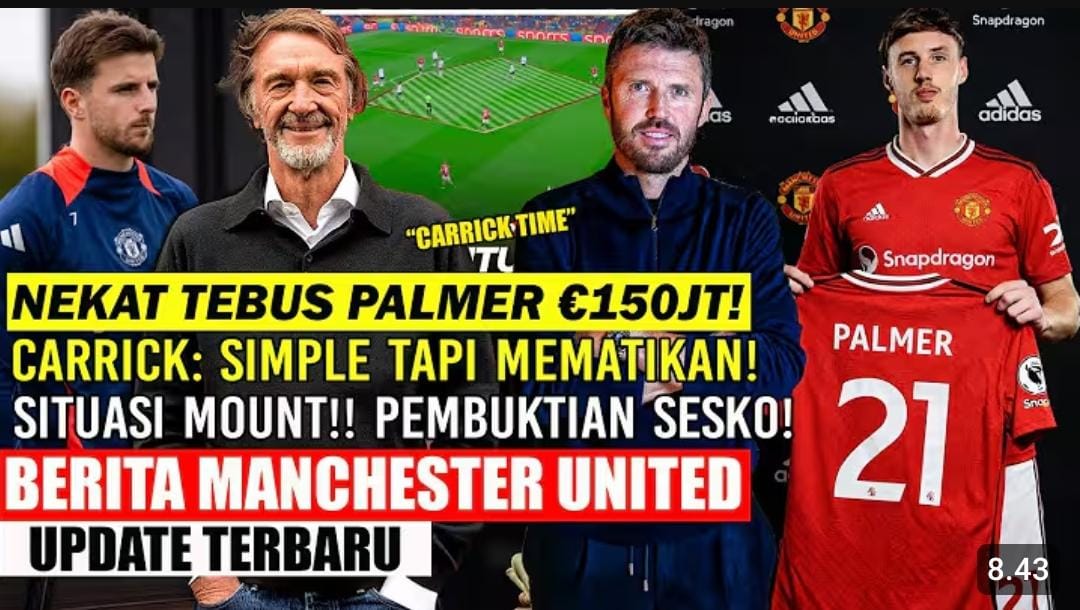 Manchester United bangkit di era Michael Carrick usai menang dramatis atas Fulham, Sesco bersinar, dan isu transfer Cole Palmer memanas.
