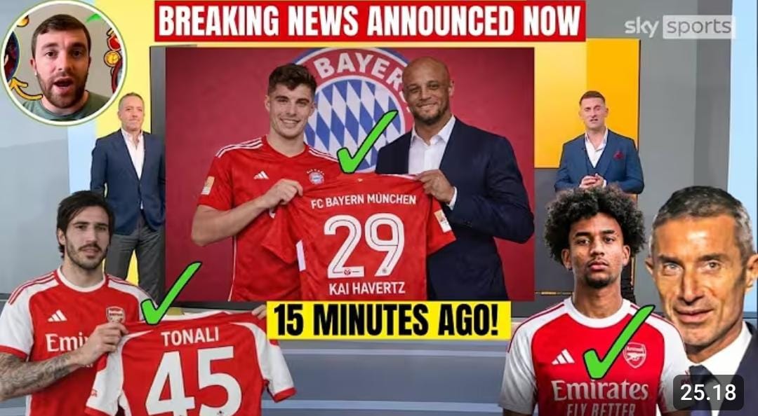 Bayern Munich incar Kai Havertz dari Arsenal, sementara The Gunners memburu Julian Alvarez dan Eduardo Camavinga di bursa transfer.