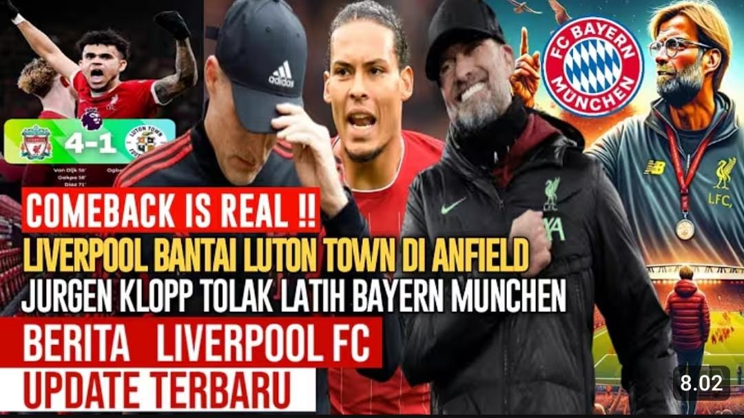 Hasil Liverpool vs Luton Town 4-1 membuat The Reds memuncaki klasemen Liga Inggris 2023-2024 sekaligus menjaga jarak dari Manchester City.