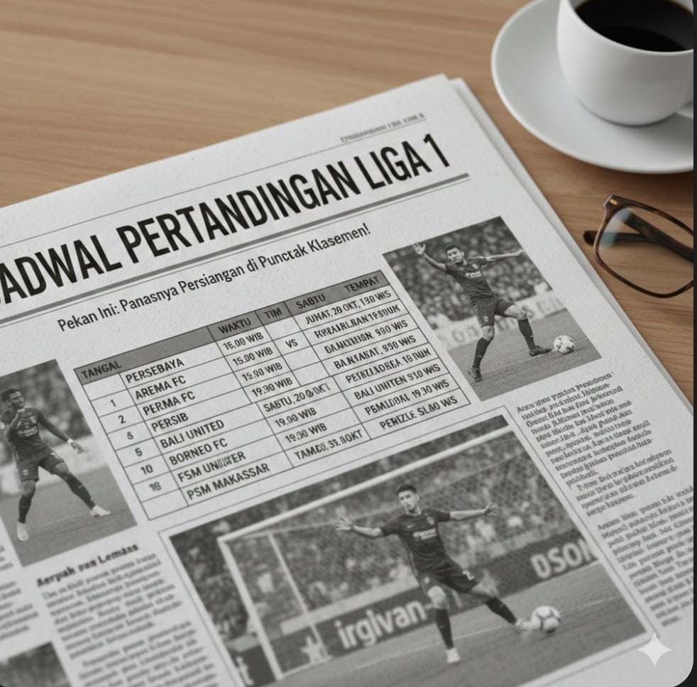 Jadwal Liga 1 Super League 2025-2026 pekan ke-20 menghadirkan big match Persib vs Malut United hingga Persija vs Arema.