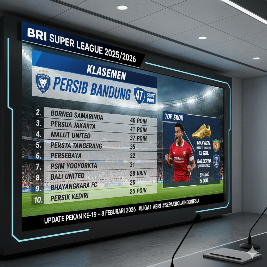 Hasil BRI Super League 2025-2026 Pekan 20: update skor, klasemen, top skor, top assist, dan jadwal terbaru Liga 1 Indonesia