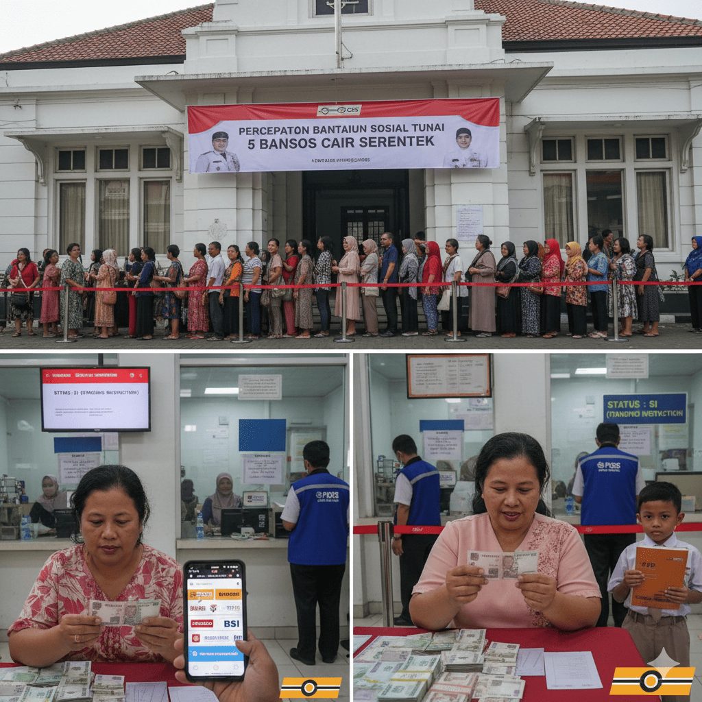 Kabar gembira! Percepatan bantuan sosial tunai cair merata Senin besok. Cek 5 jenis bansos dari PKH hingga PIP yang cair hingga Rp 6 juta.