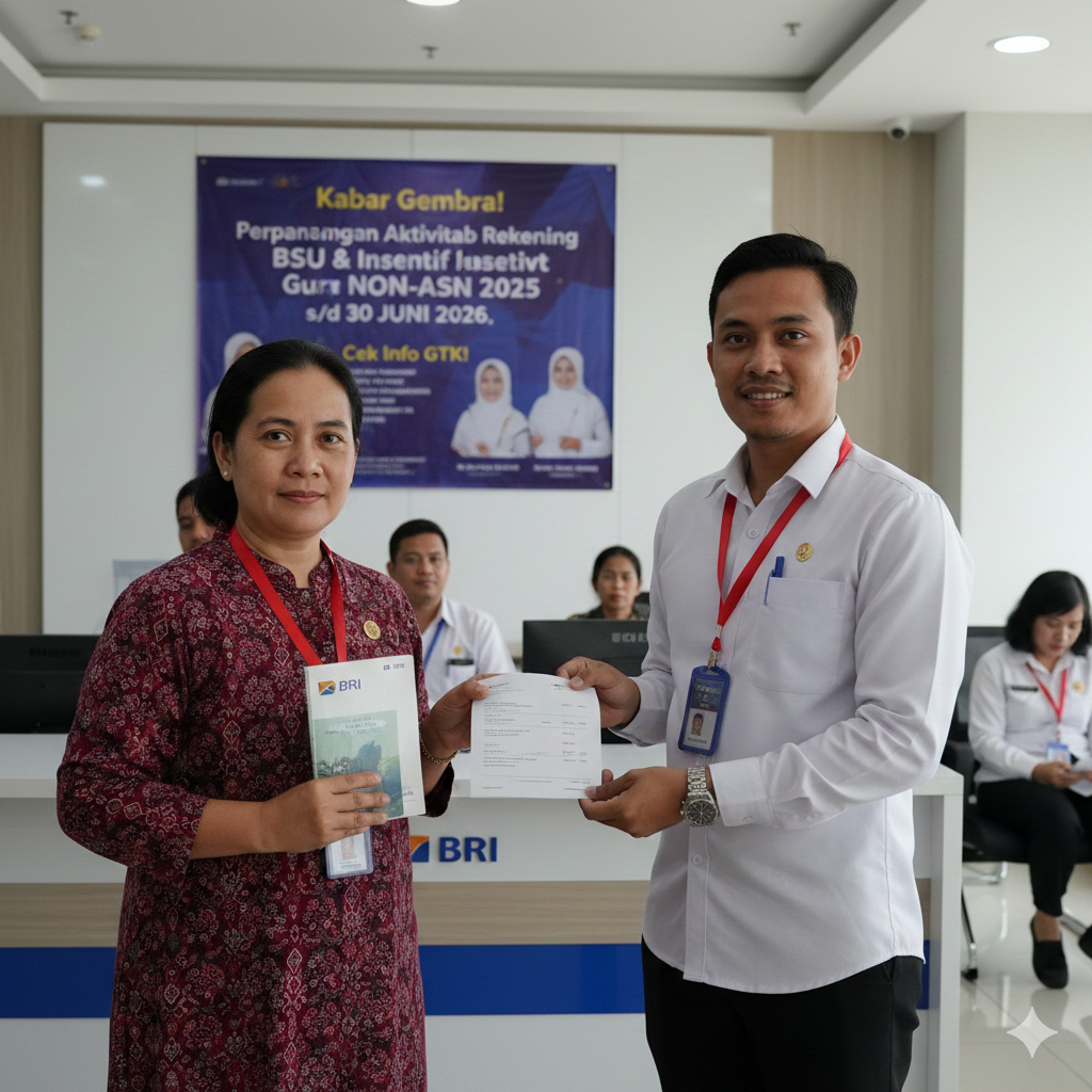 Batas aktivasi rekening BSU Guru non ASN 2025 diperpanjang hingga 30 Juni 2026! Segera cek SK di Info GTK dan cairkan bantuan Anda sekarang.