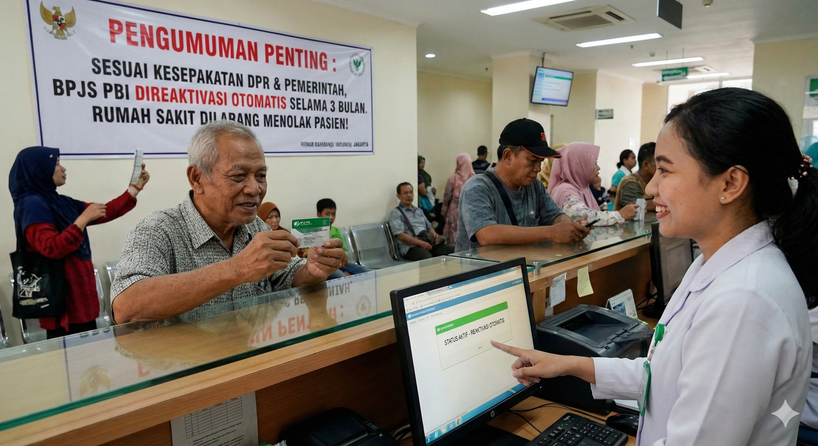 Kabar gembira! DPR putuskan reaktivasi BPJS PBI otomatis selama 3 bulan ke depan. Rumah sakit dilarang tolak pasien imbas pemutakhiran data.