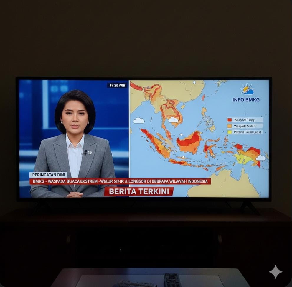 BMKG peringatkan curah hujan tinggi 8-13 Februari 2026 berpotensi cuaca ekstrem, banjir, dan longsor di Jawa, Bali, NTB, hingga NTT.