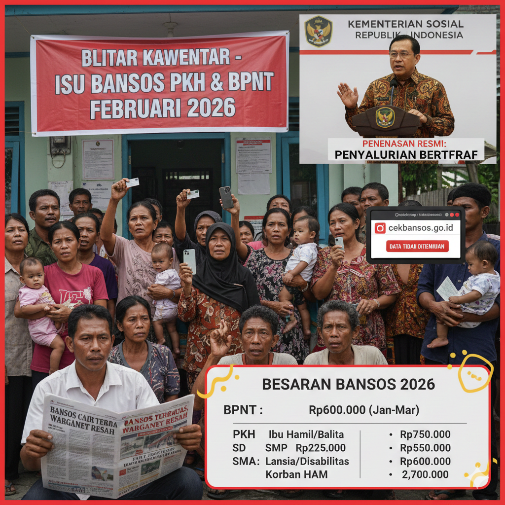 Viral Bansos PKH dan BPNT Februari 2026 Belum Cair, Ini Penjelasan Resmi Kemensos soal Penyaluran Bertahap