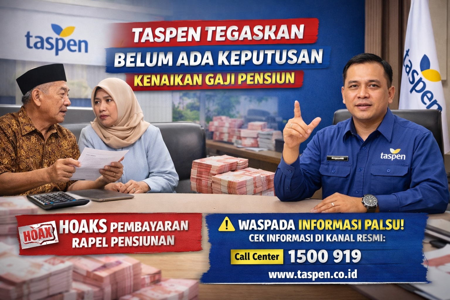PT TASPEN Kediri tegaskan isu kenaikan gaji pensiun 2025 dan rapel cair Januari adalah hoaks. Cek fakta resmi dan status Bansos PKH BPNT 2026 di sini.