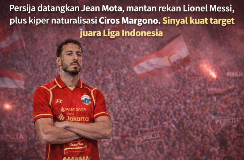 Persija datangkan Jian Mota, mantan rekan Lionel Messi, plus kiper naturalisasi Ciros Margono. Sinyal kuat target juara Liga Indonesia.