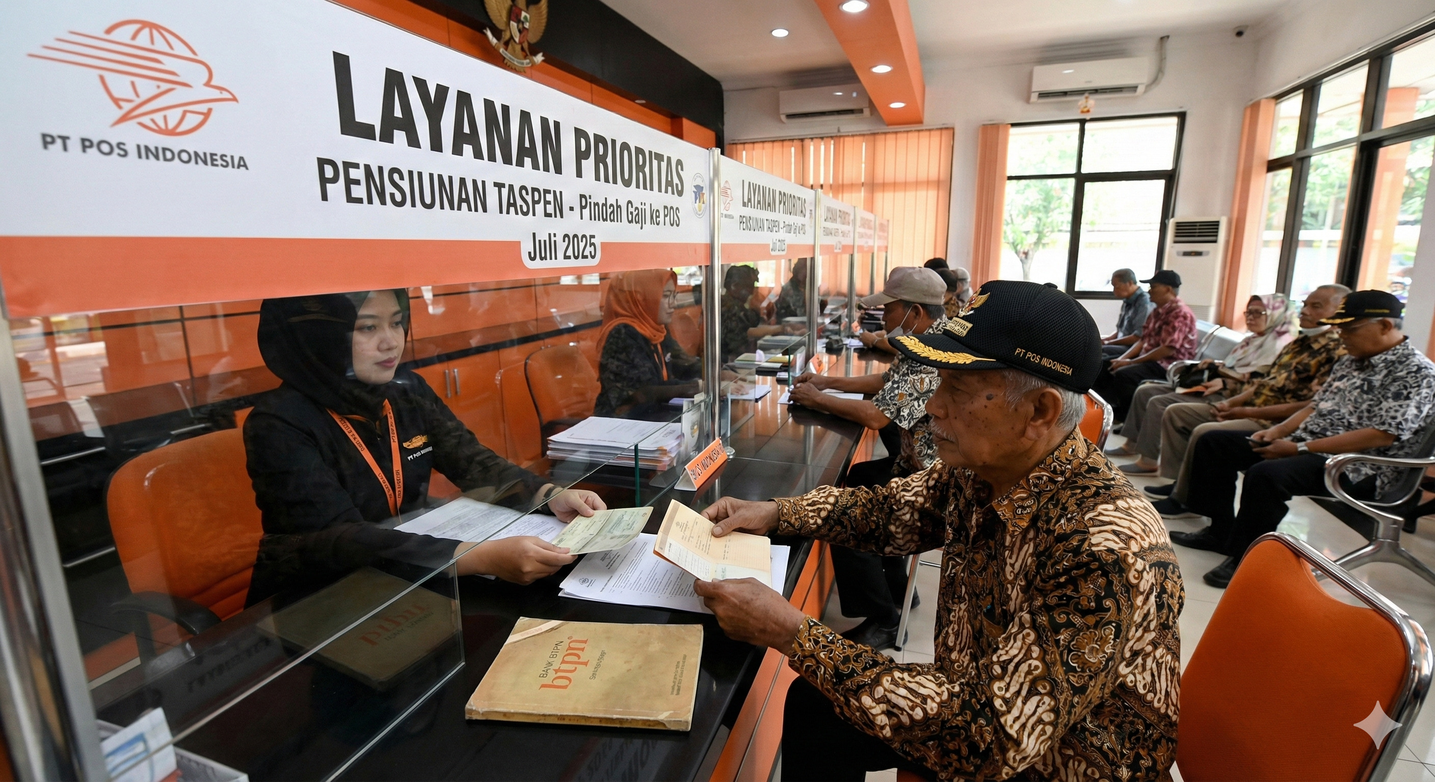 Simak aturan baru pencairan gaji pensiunan PNS per 1 Juli 2025. Nasabah Bank BTPN dan BWS wajib pindah ke Kantor Pos.