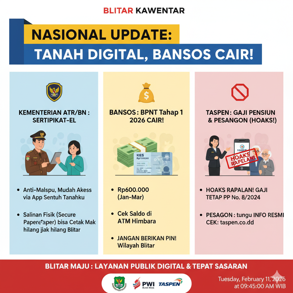 Menteri Nusron Wahid ingatkan sertipikat tanah 1961-1997 rawan sengketa. Simak cara ganti ke sertipikat elektronik dan update BPNT Tahap 1 cair Rp600 ribu.